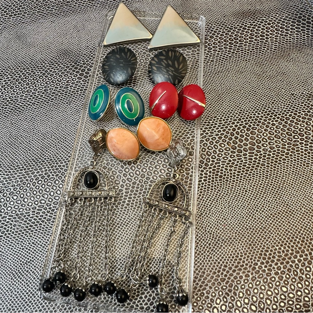 Vintage pierced earrings six pair lot